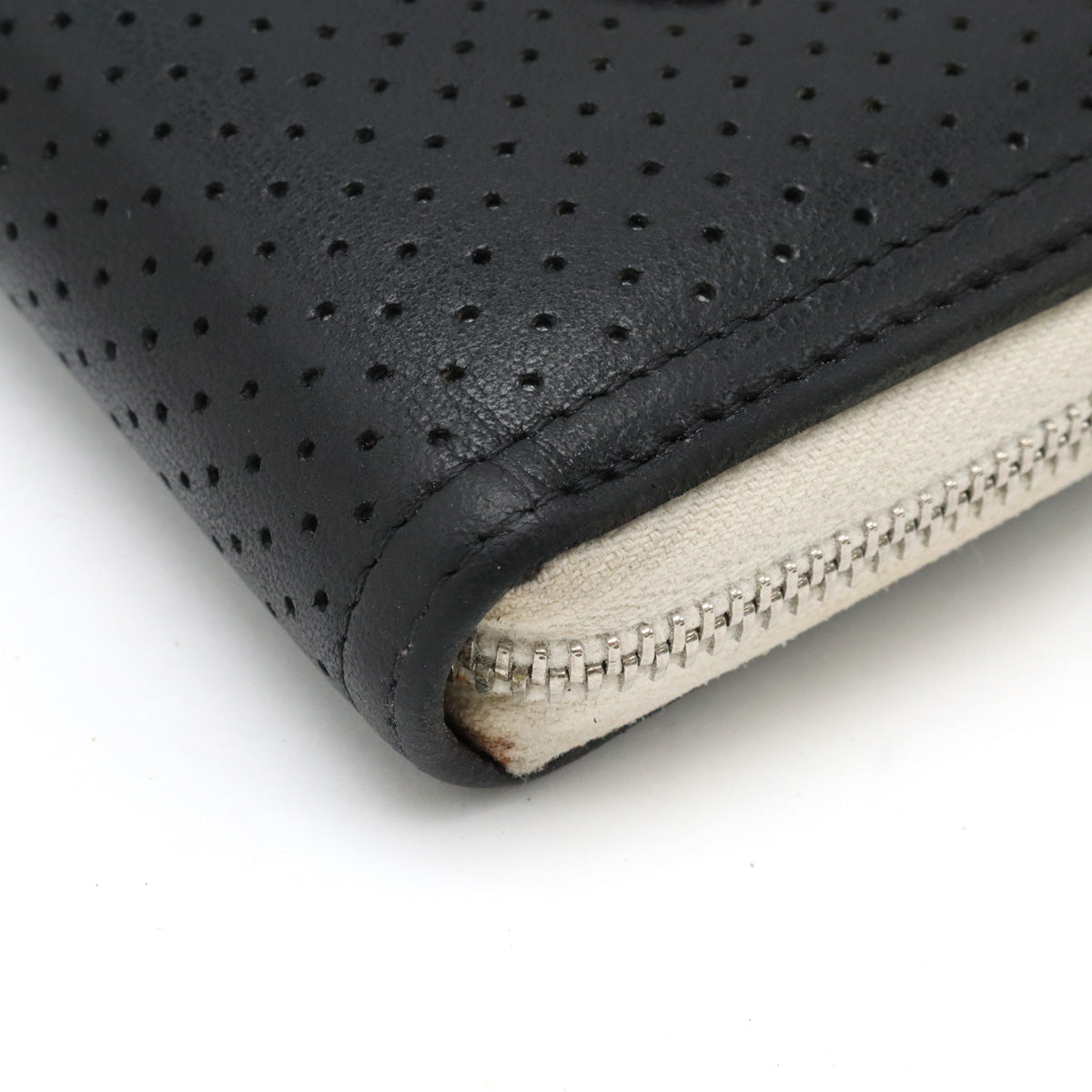 Chanel Leather Card Case Black Ivory