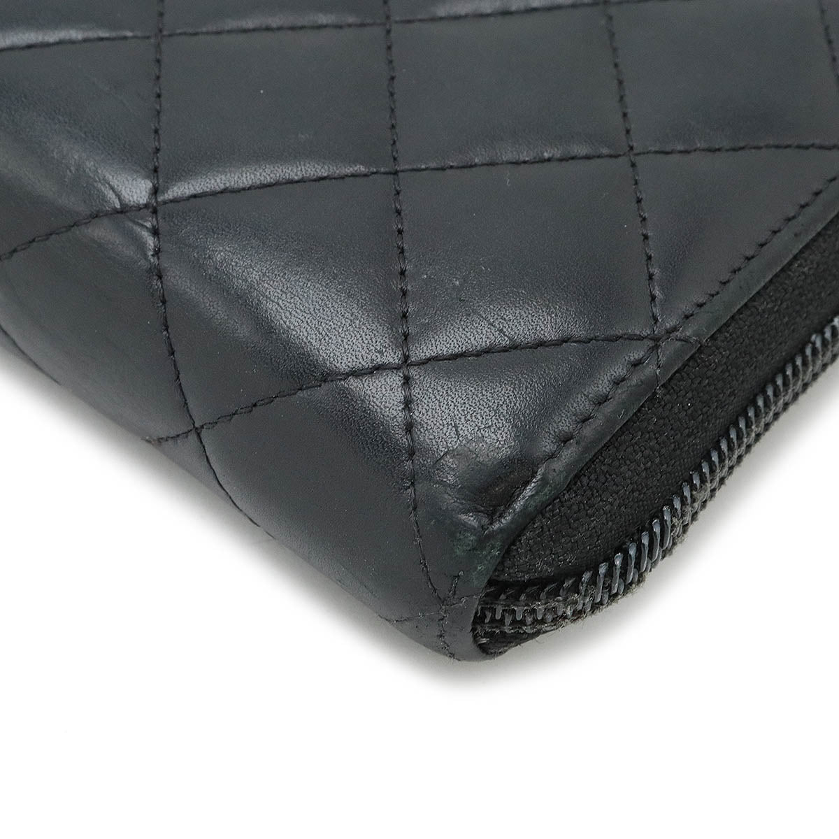 Chanel Cambon Line Coco Mark Long Wallet Black Pink