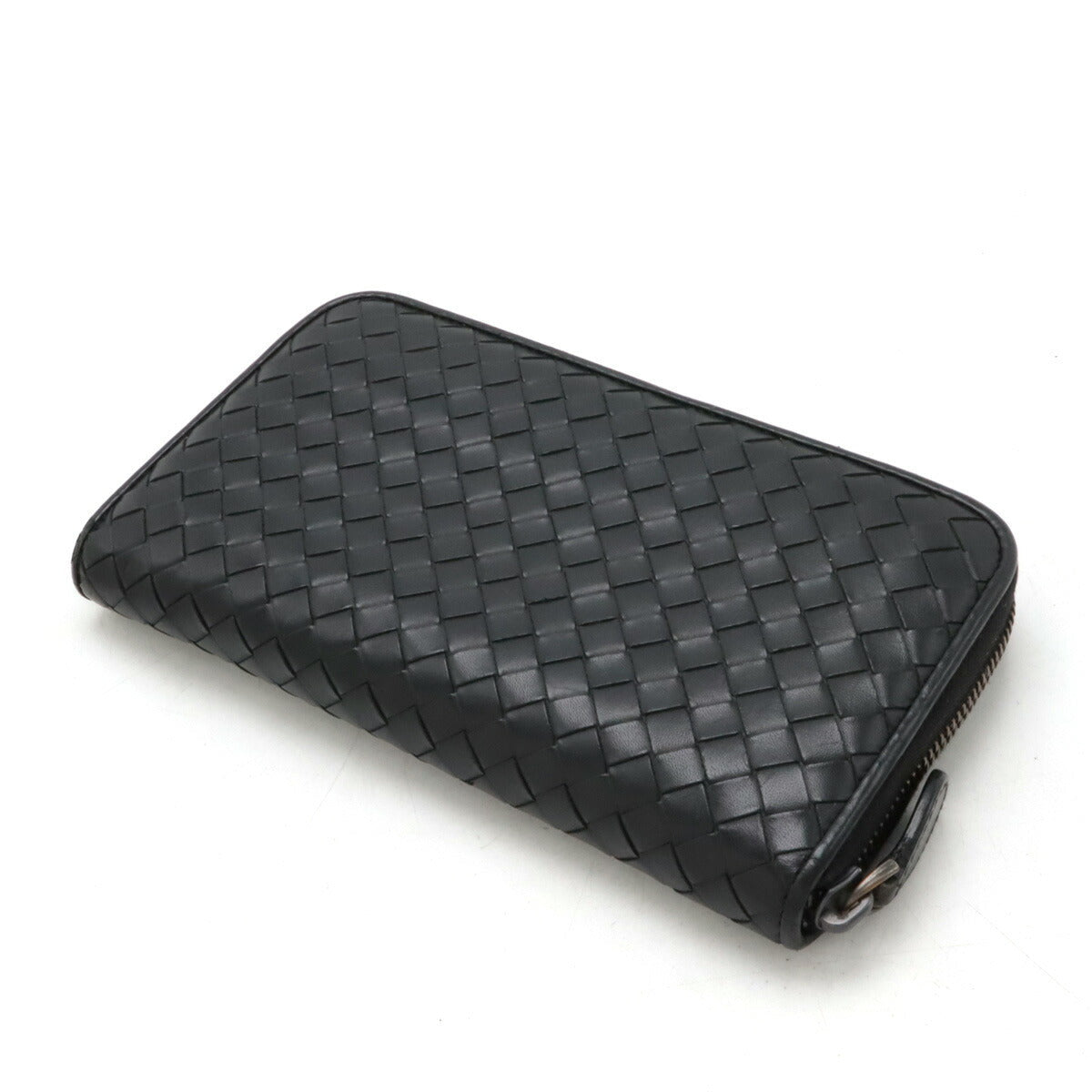 Bottega Veneta Intrecciato Leather Zip Wallet Black