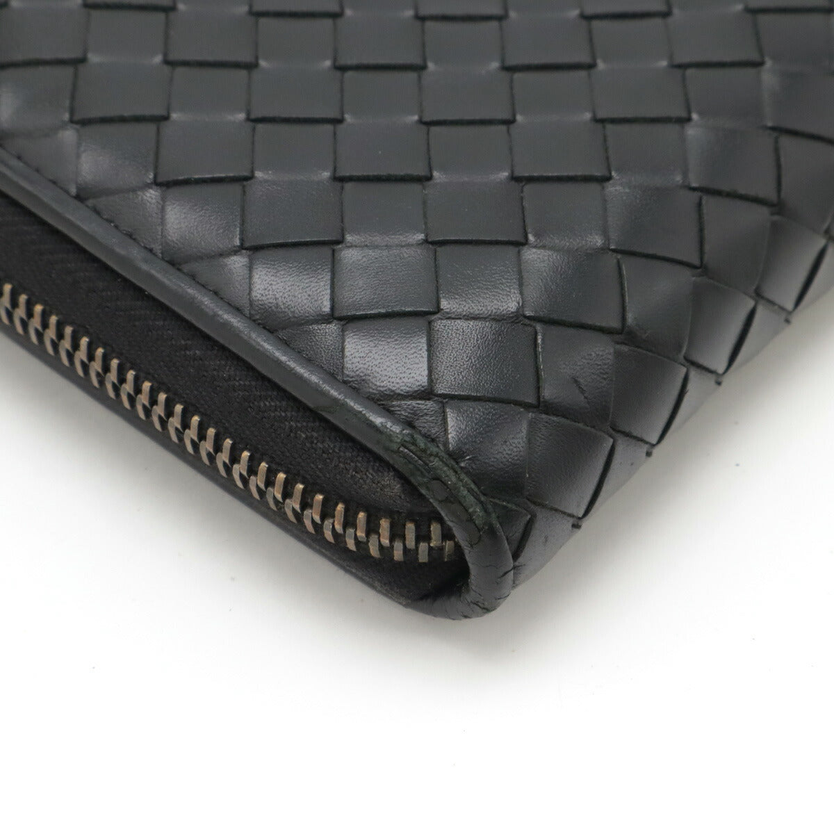 Bottega Veneta Intrecciato Leather Zip Wallet Black