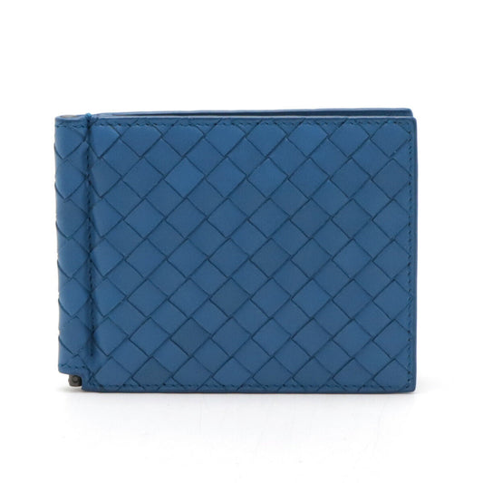 Bottega Veneta Leather Intrecciato Money Clip Wallet