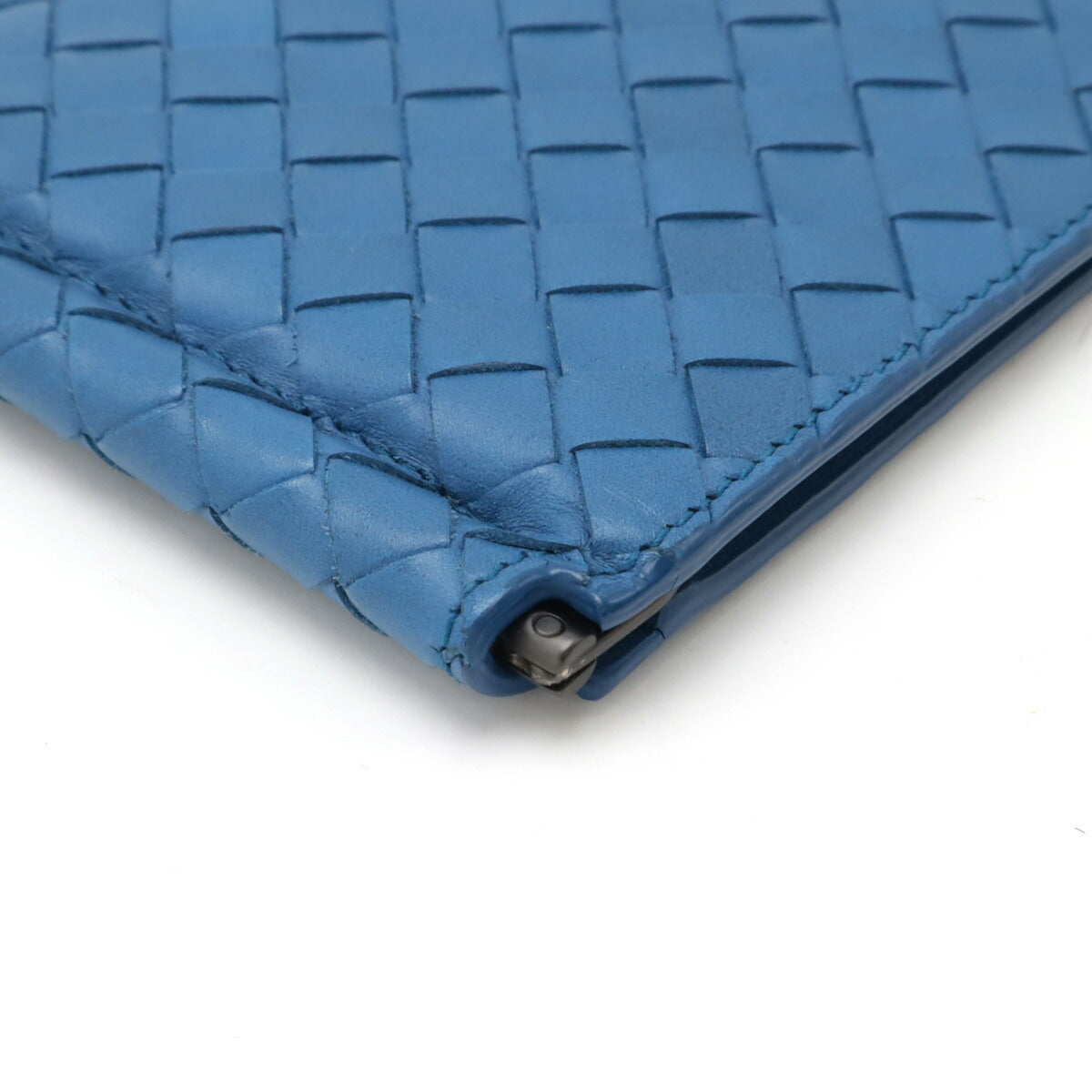 Bottega Veneta Leather Intrecciato Money Clip Wallet