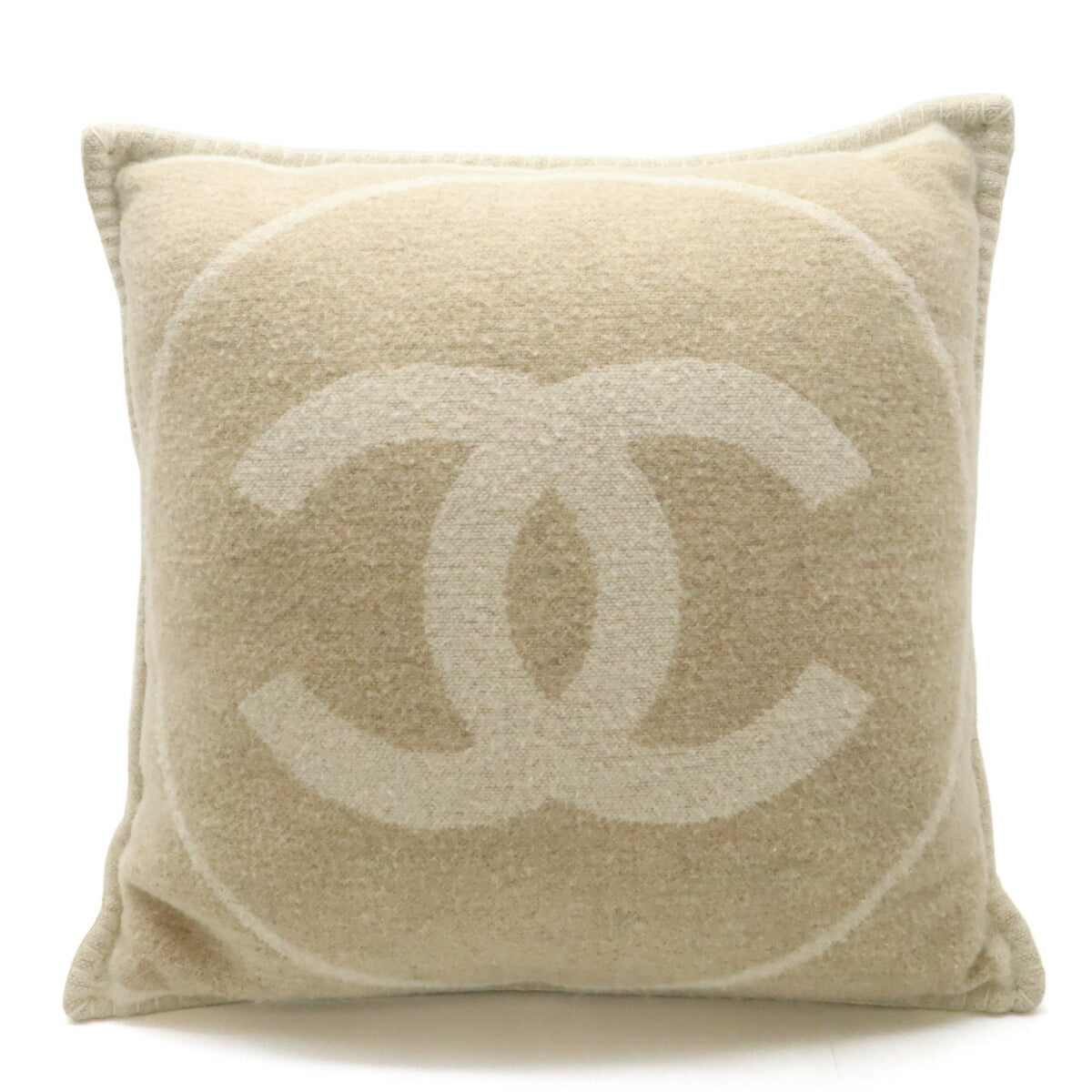 Chanel CC Logo Wool Cashmere Double Face Cushion
