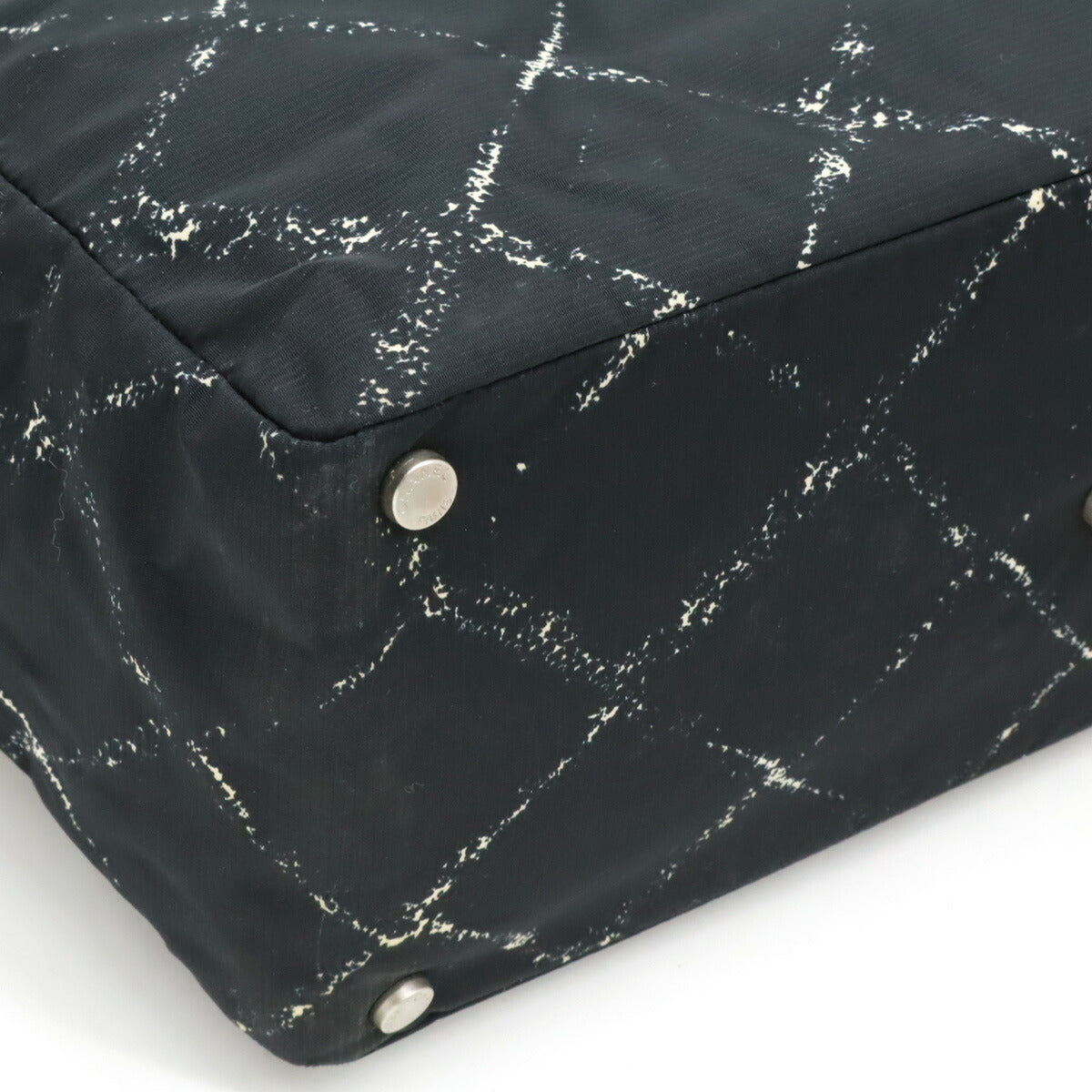 Chanel Nylon Tote Bag Black Red