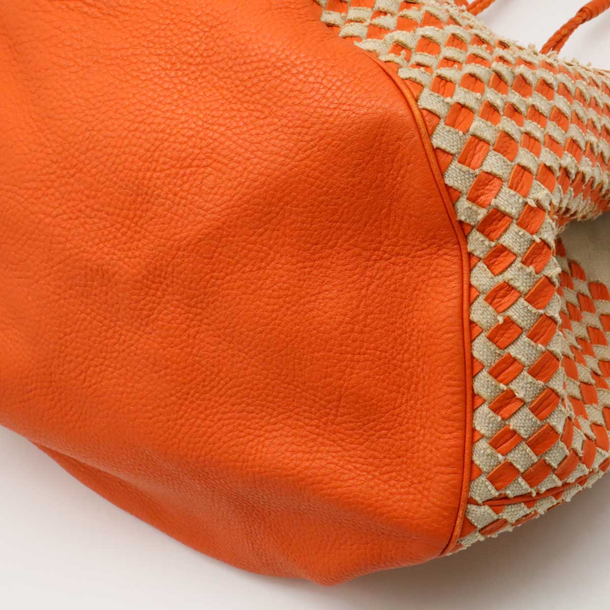 Bottega Veneta Intrecciato Tote Bag Linen Canvas Leather