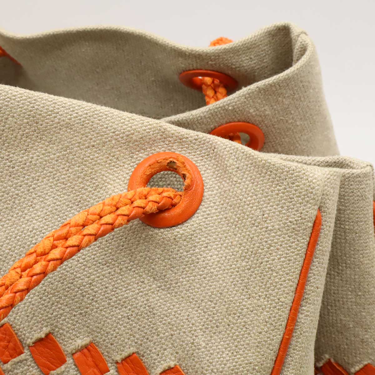 Bottega Veneta Intrecciato Tote Bag Linen Canvas Leather