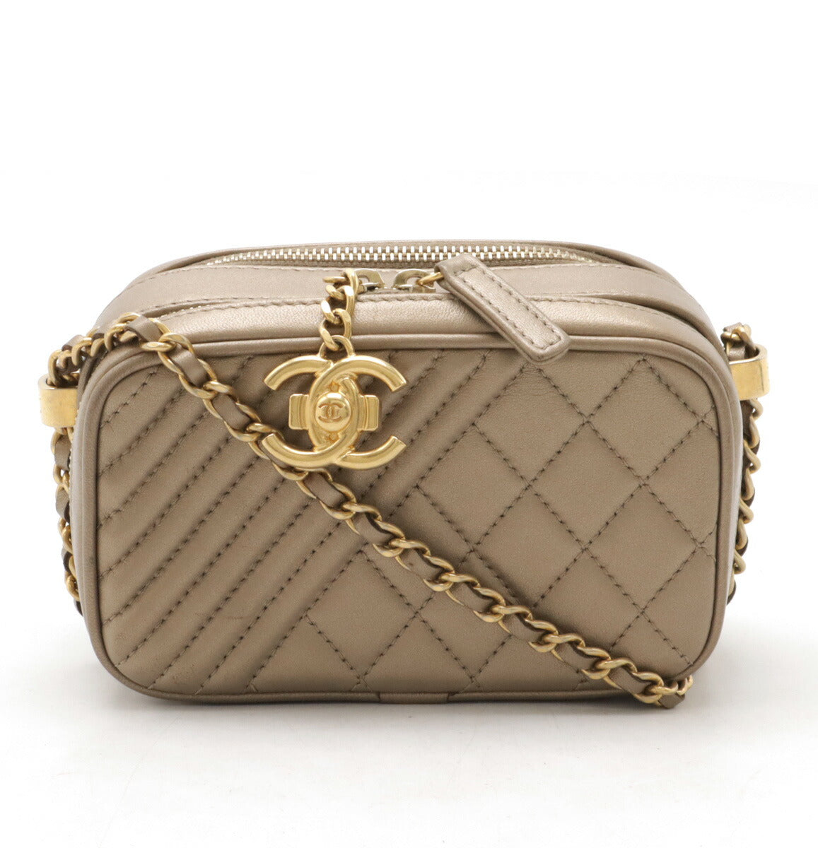 Chanel Leather Camera Bag Bronze Gold