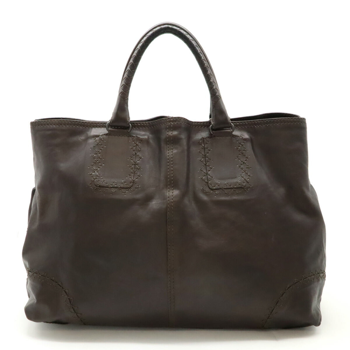 Bottega Veneta Leather Tote Bag Dark Brown