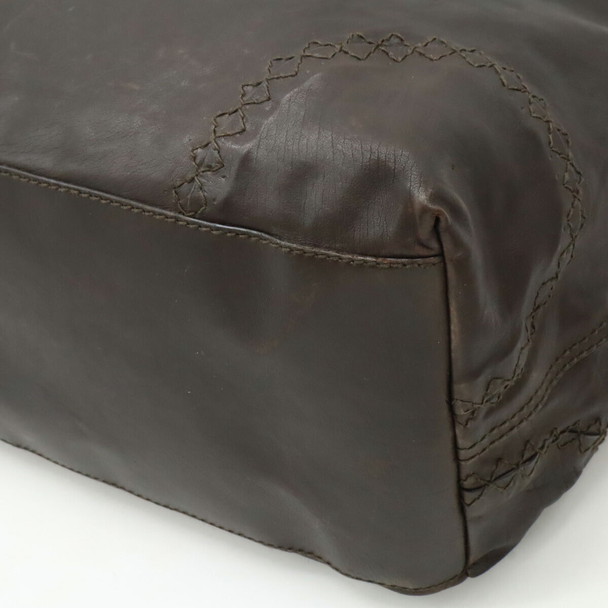 Bottega Veneta Leather Tote Bag Dark Brown