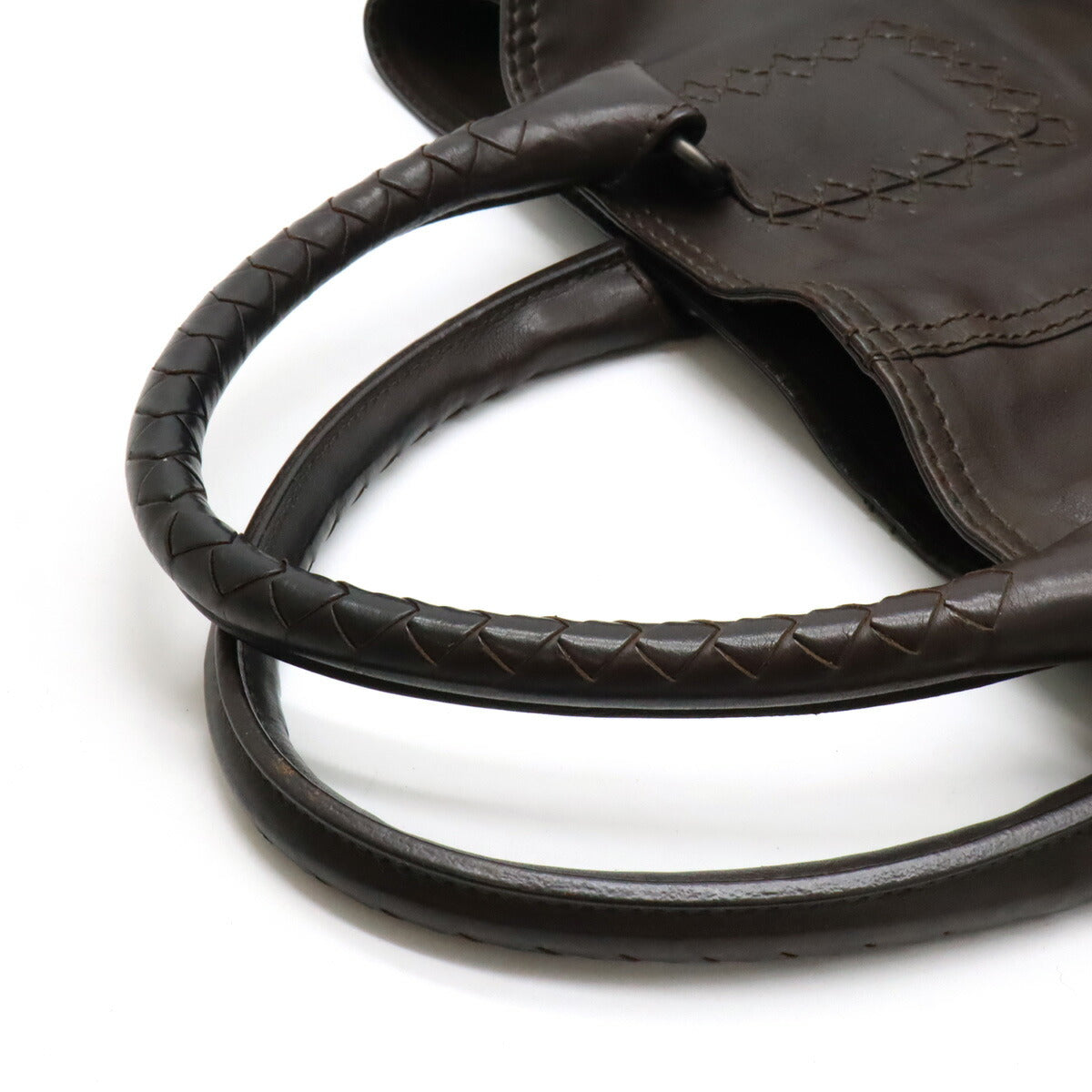 Bottega Veneta Leather Tote Bag Dark Brown