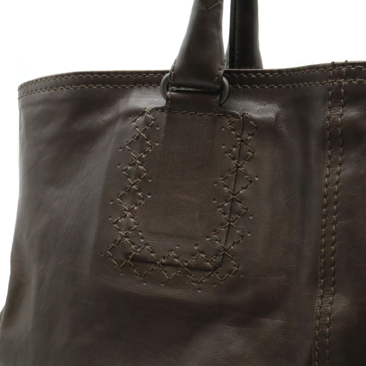 Bottega Veneta Leather Tote Bag Dark Brown