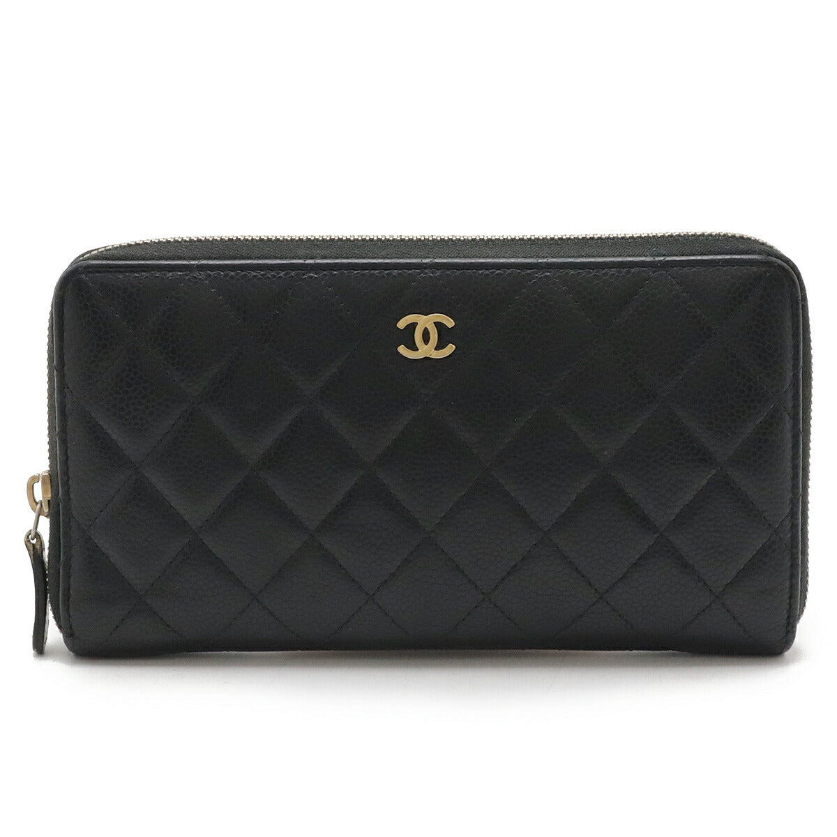 Chanel Caviar Matelasse Zip Wallet A80759