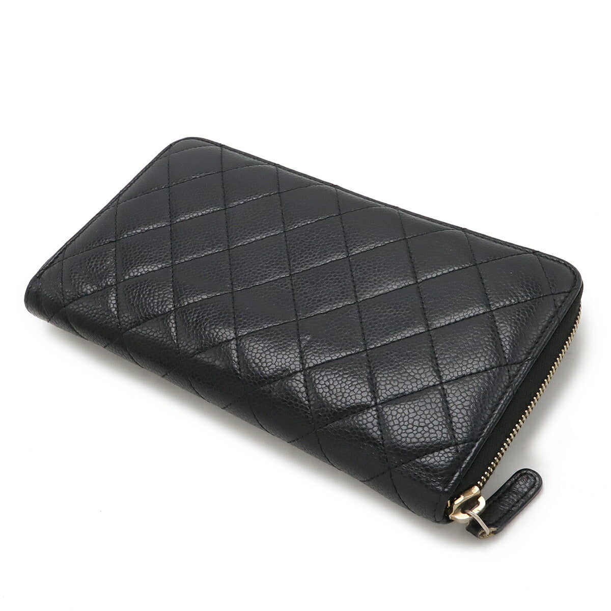 Chanel Caviar Matelasse Zip Wallet A80759