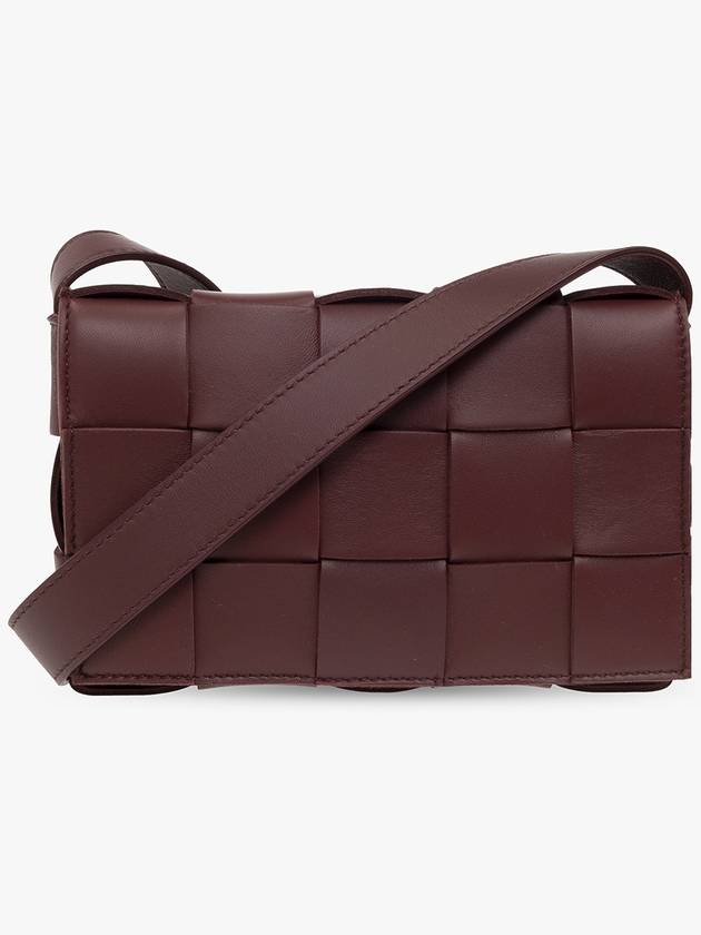 Bottega Veneta Cassette Leather Small Cross Bag Burgundy