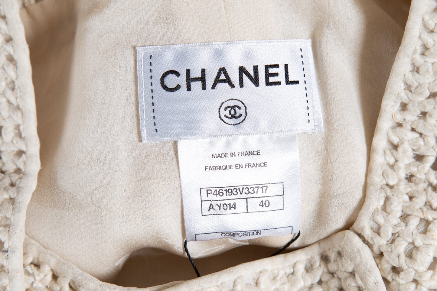 Chanel Cream Tweed Dress SZ 40