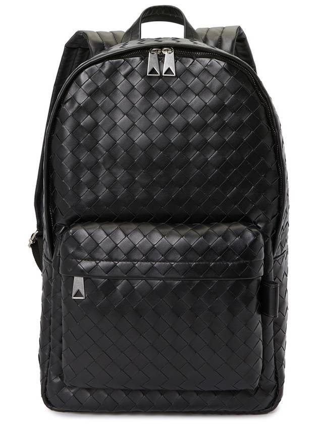 Bottega Veneta Intrecciato Medium Calfskin Backpack Black