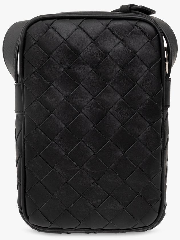 Bottega Veneta Intrecciato Zipper Leather Mini Cross Bag Black