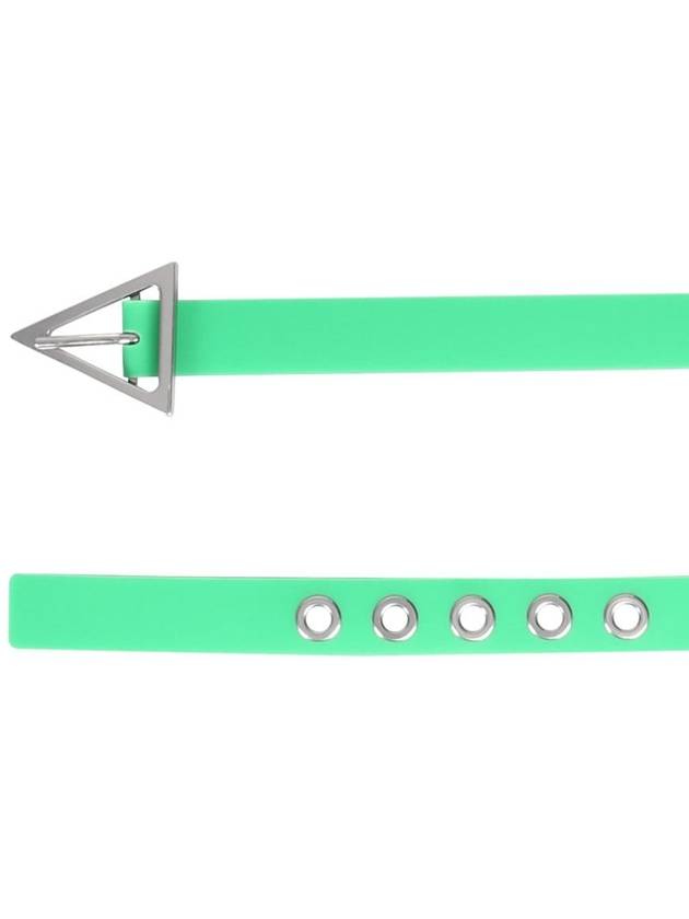 Bottega Veneta Triangle Buckle Rubber Belt Parakeet