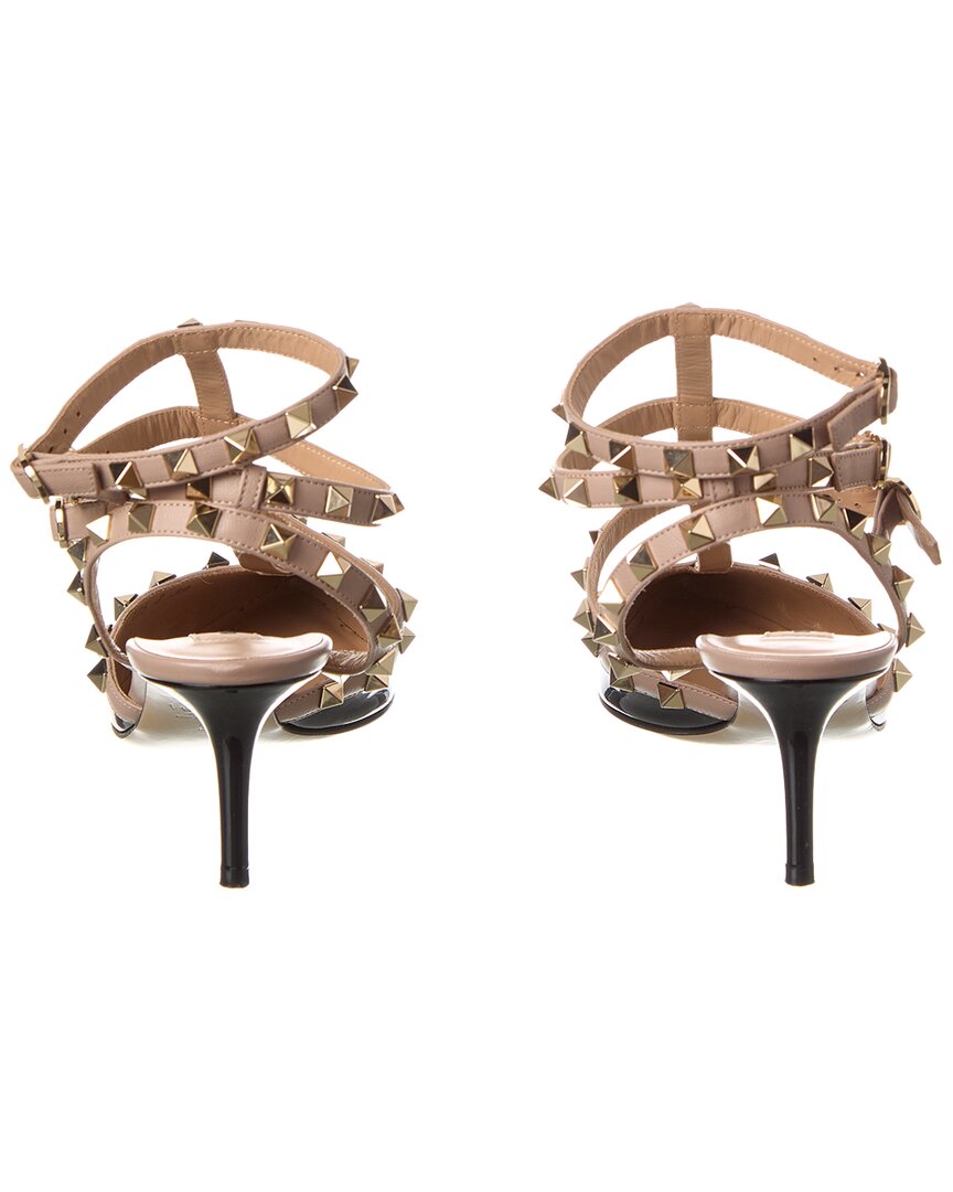 Valentino Rockstud Caged 65 Patent Ankle Strap Pump