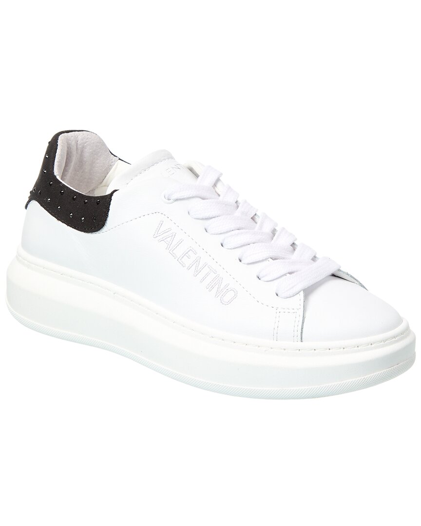 Valentino By Mario Valentino Fresia Stone Leather Sneaker White