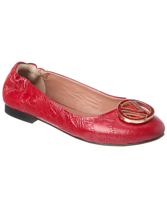 Valentino By Mario Valentino Calliope Leather Flat Red