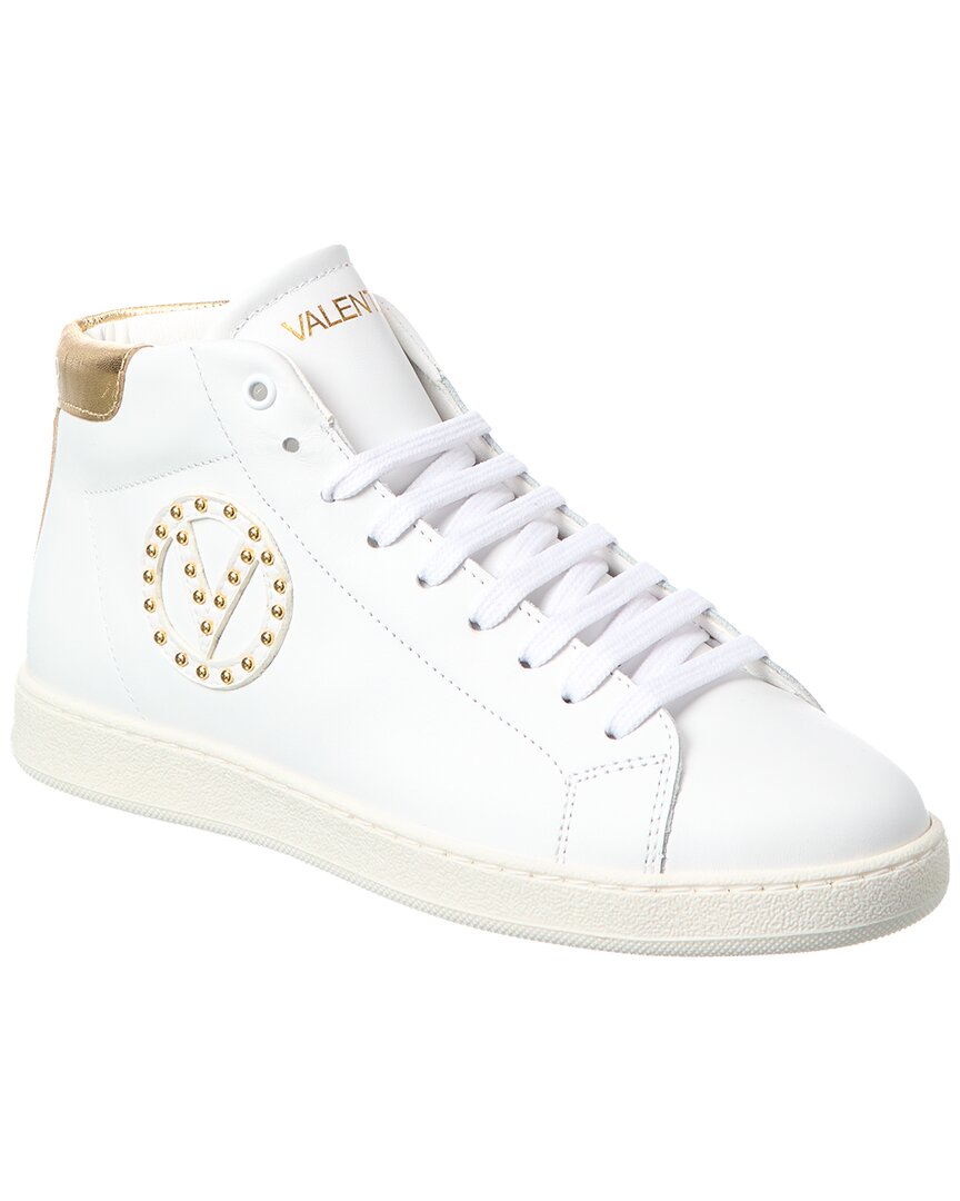 Valentino By Mario Valentino Gaia Leather High-Top Sneaker White
