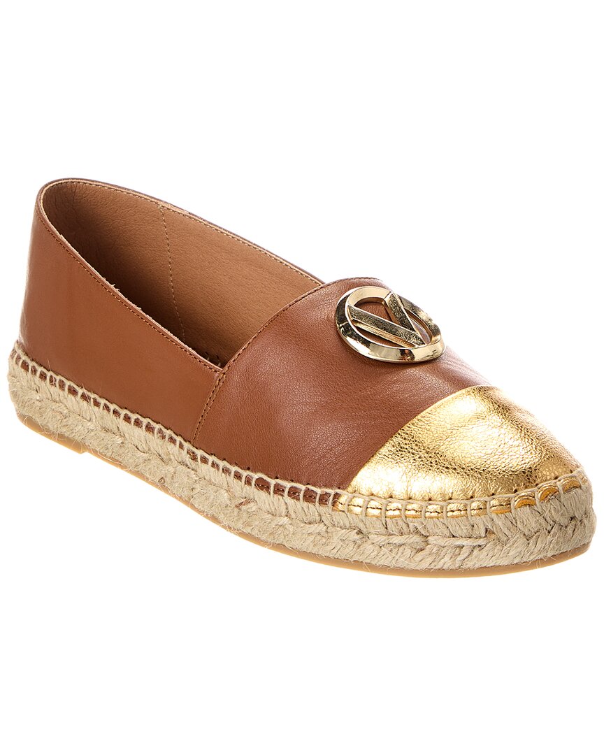Valentino By Mario Valentino Pineta Leather Espadrille Brown Multi