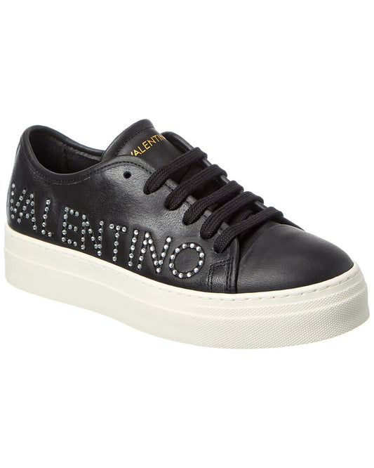 Valentino By Mario Valentino Charme Leather Sneaker Black