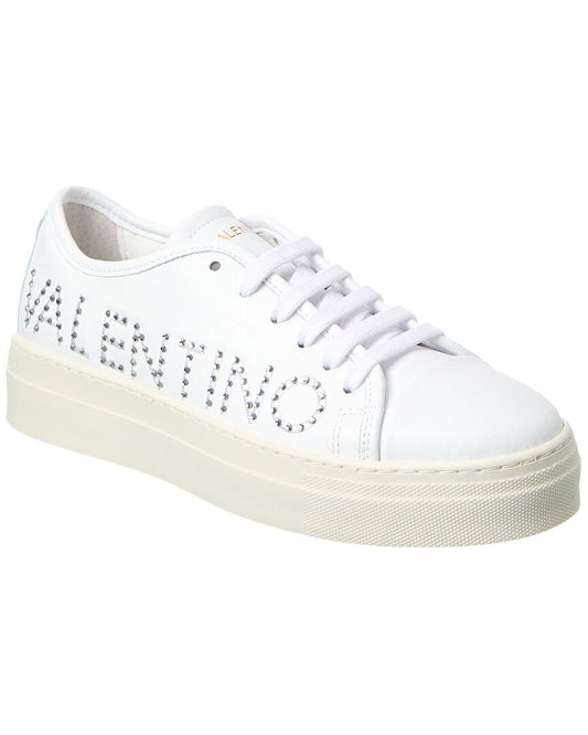 Valentino By Mario Valentino Charme Leather Sneaker White
