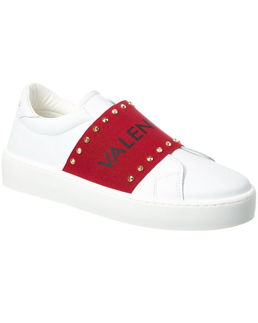 Valentino By Mario Valentino Maya Studs Leather Sneaker White