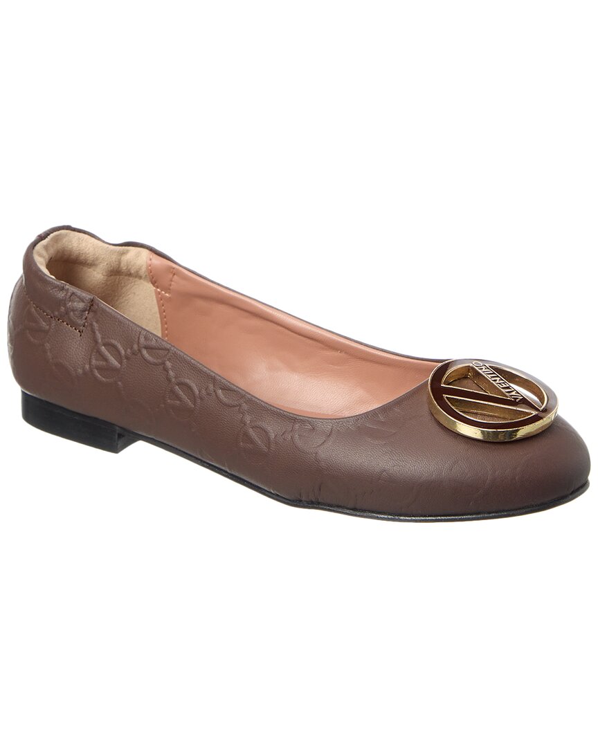 Valentino By Mario Valentino Calliope Leather Flat Brown Multi