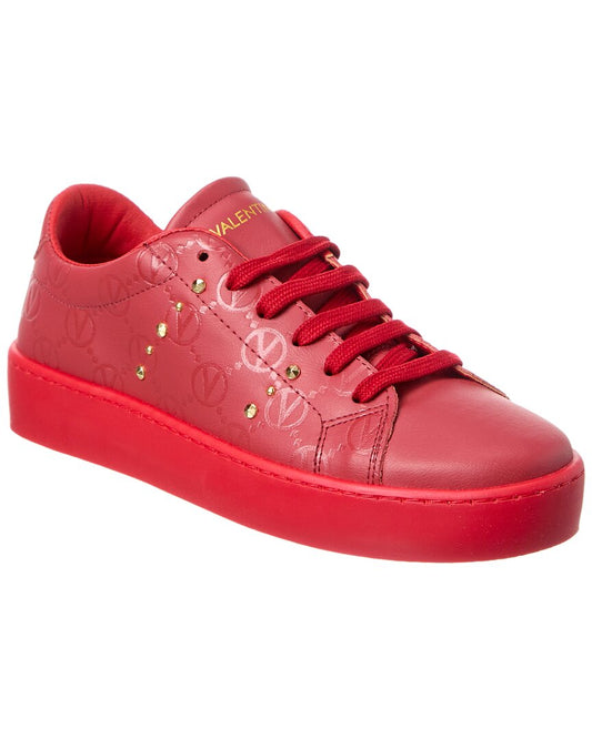Valentino By Mario Valentino Floriana Leather Sneaker Red