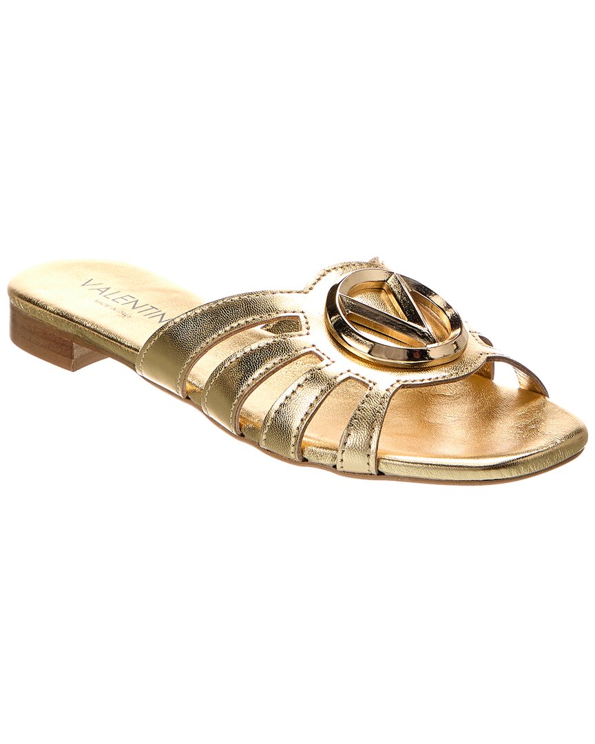 Valentino By Mario Valentino Greta Leather Sandal Gold