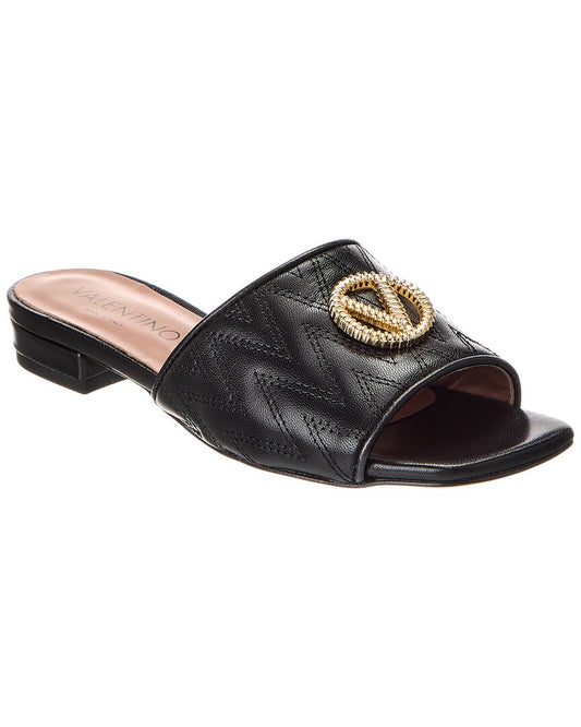 Valentino By Mario Valentino Afrodite Leather Sandal Black