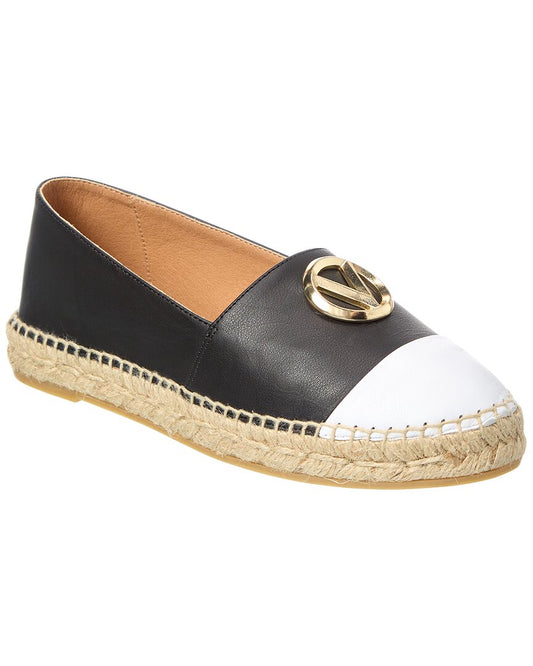 Valentino By Mario Valentino Pineta Leather Espadrille Black