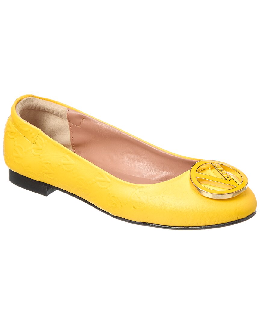 Valentino By Mario Valentino Calliope Leather Flat Yellow