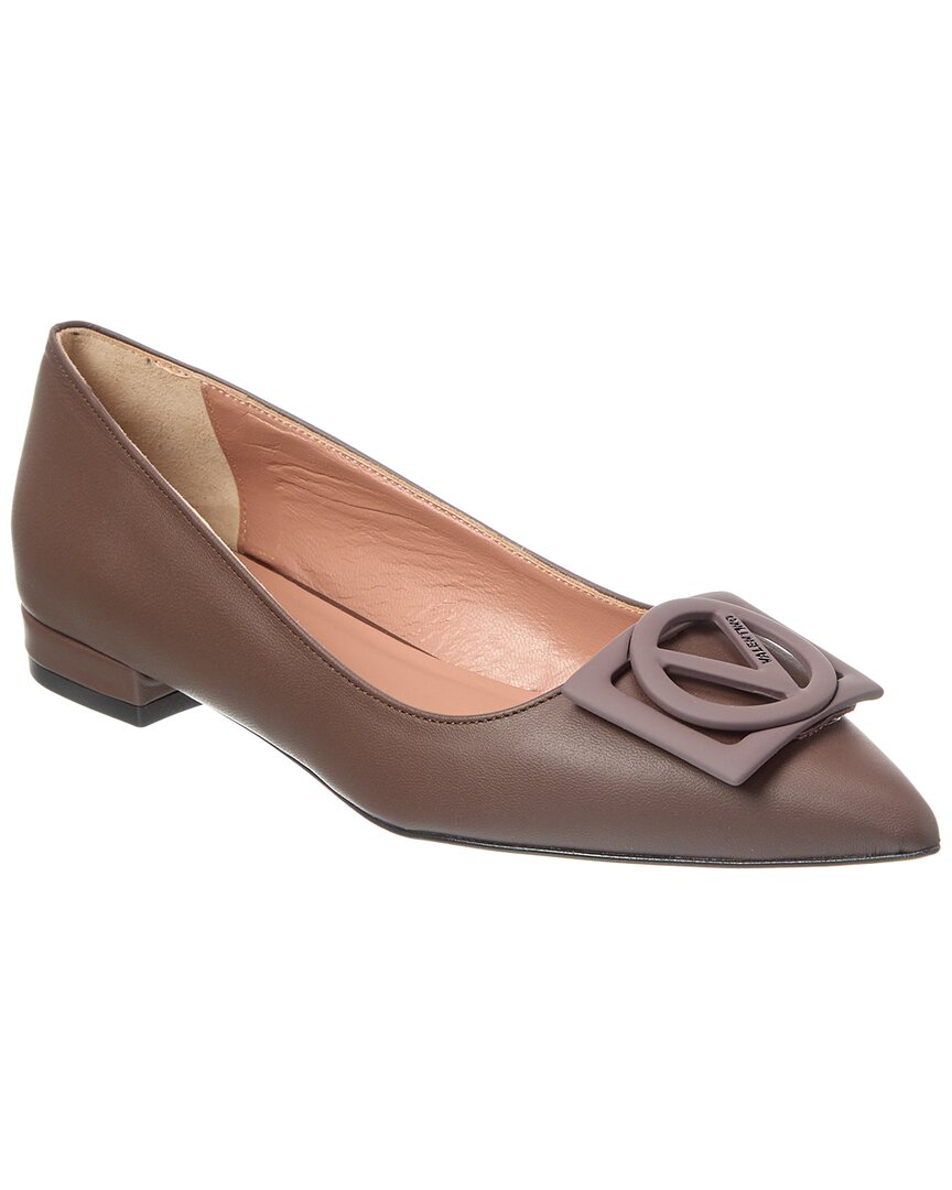 Valentino By Mario Valentino Flora Leather Flat Brown Multi