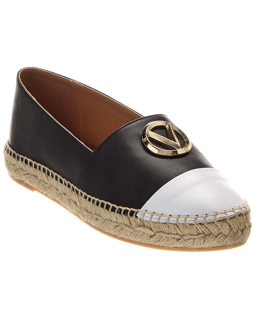 Valentino By Mario Valentino Pineta Leather Espadrille Black