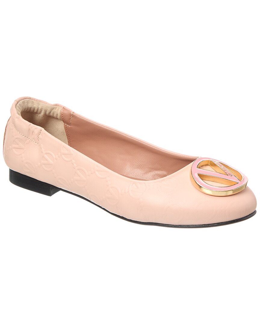 Valentino By Mario Valentino Calliope Leather Flat Pink