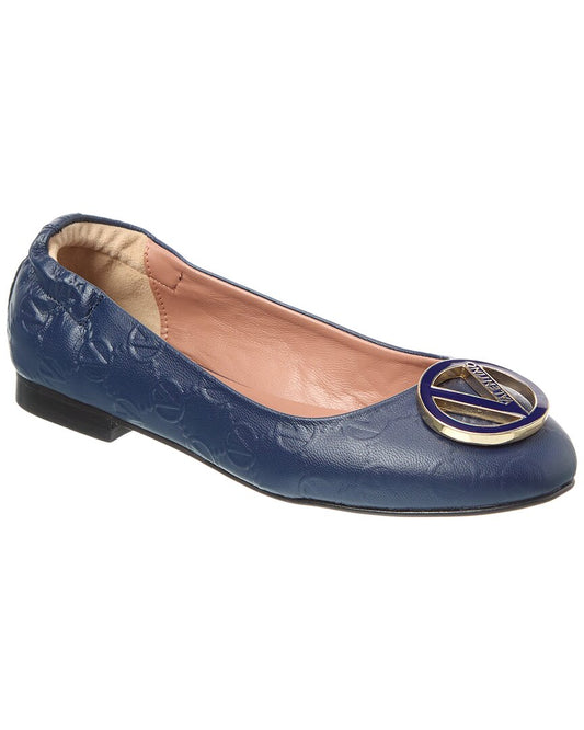 Valentino By Mario Valentino Calliope Leather Flat Blue