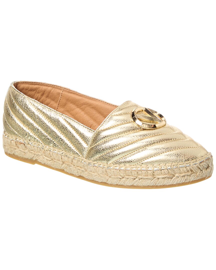 Valentino By Mario Valentino Guendalina Leather Espadrille Gold
