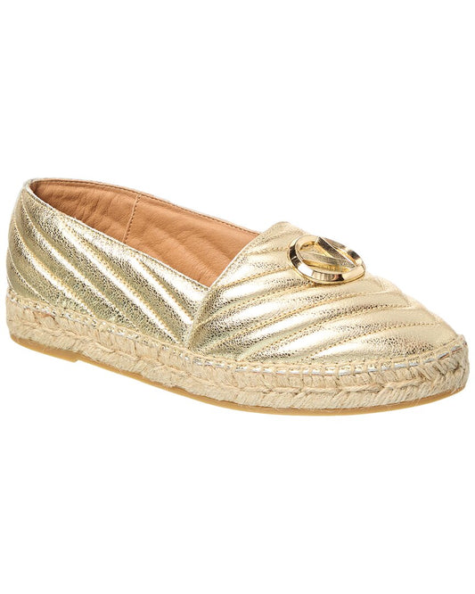 Valentino By Mario Valentino Guendalina Leather Espadrille Gold