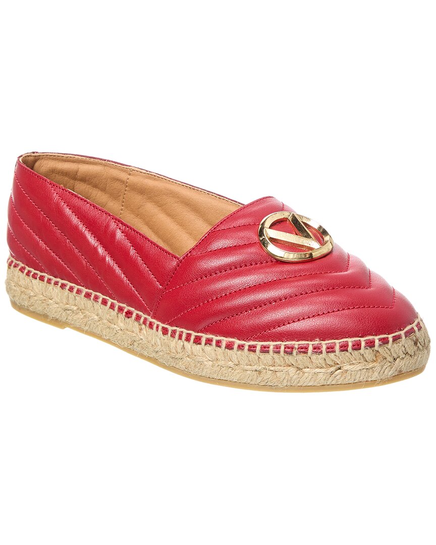 Valentino By Mario Valentino Guendalina Leather Espadrille Red