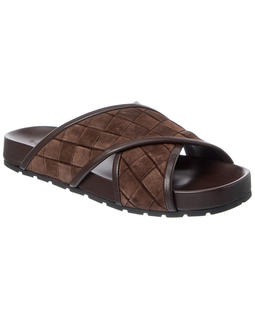 Bottega Veneta Tarik Intrecciato Suede & Leather Sandal Brown Multi