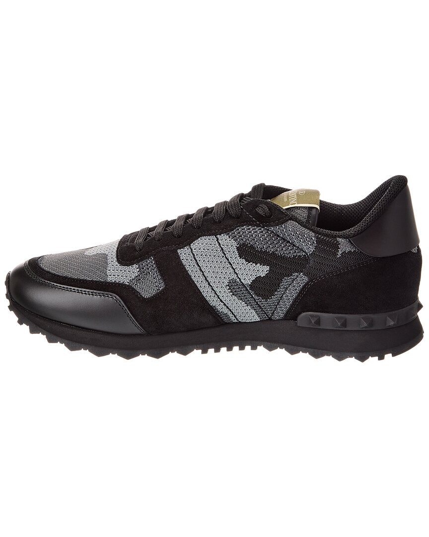 Valentino Rockrunner Knit & Suede Sneaker