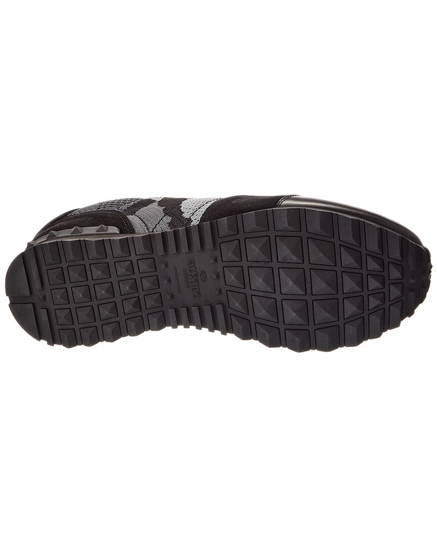 Valentino Rockrunner Knit & Suede Sneaker