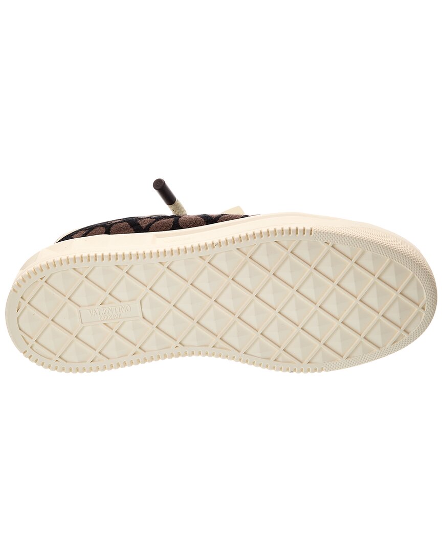 Valentino One Stud Xl Toile Iconographe Canvas & Leather Sneaker