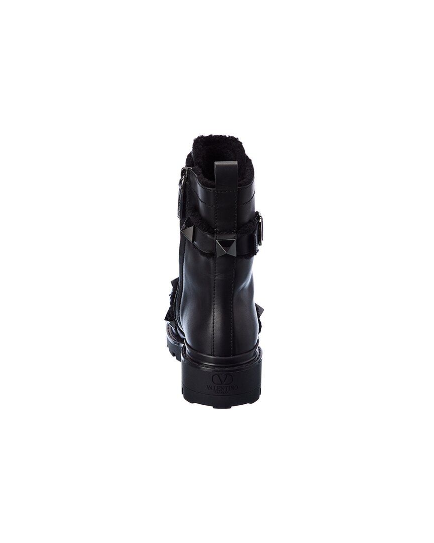 Valentino Roman Stud 40 Leather Combat Boot