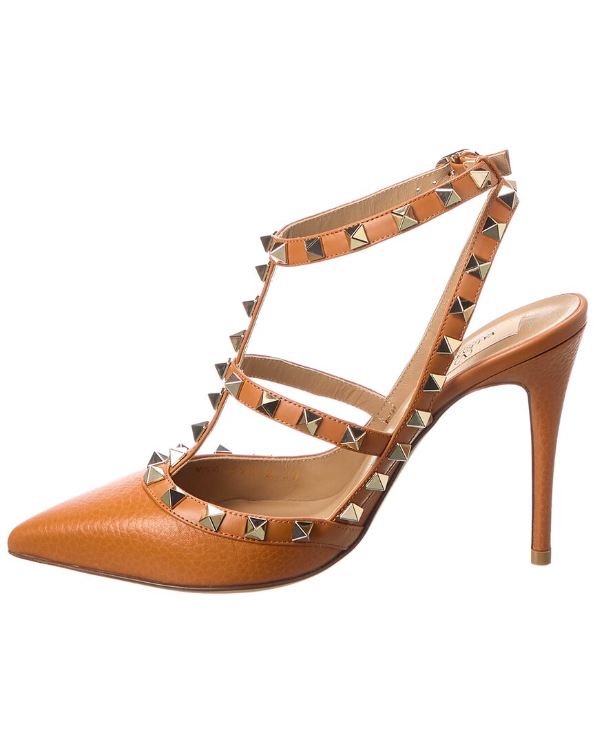 Valentino Rockstud Caged 100 Grainy Leather Pump