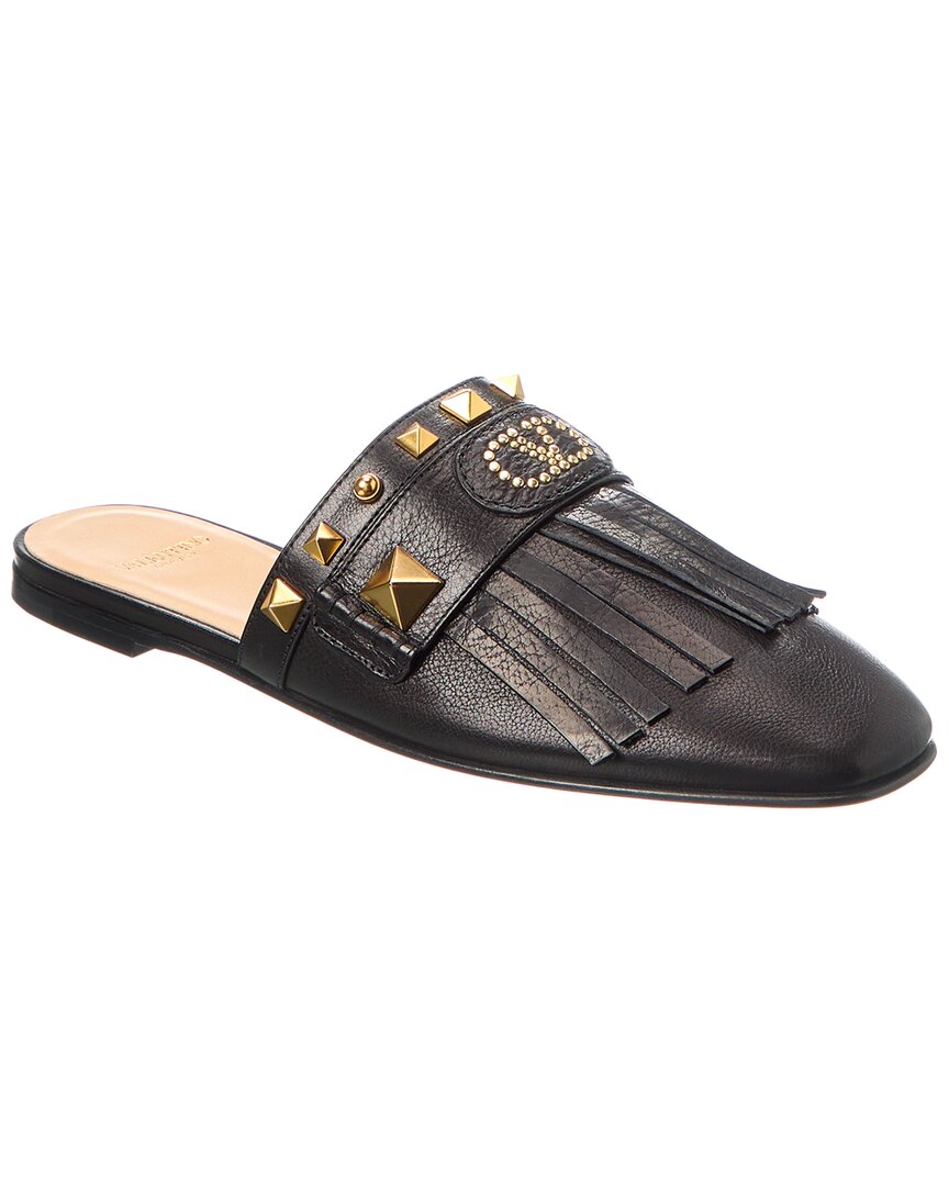 Valentino Grainy Leather Flat Black